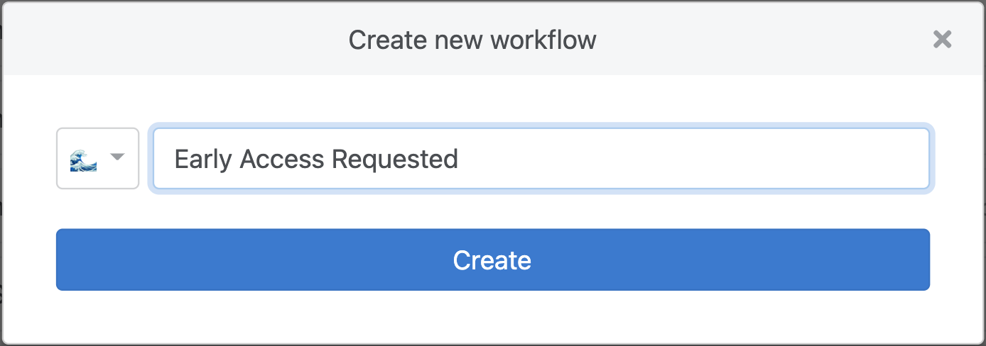 create new workflow